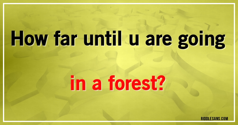 How far until u are going in a forest?