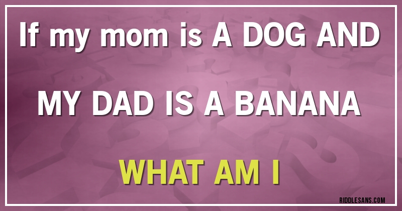 if my mom is A DOG AND MY DAD IS A BANANA WHAT AM I