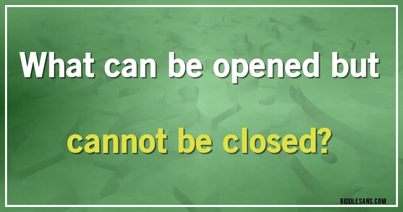 What can be opened but cannot be closed?