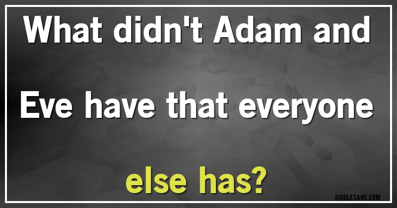What didn't Adam and Eve have that everyone else has?