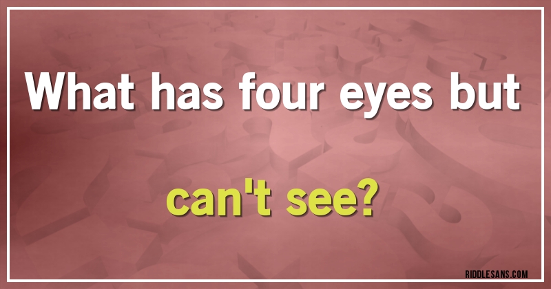 What has four eyes but can't see?
