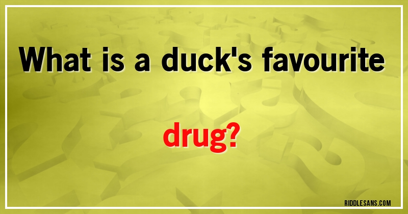 What is a duck's favourite drug?