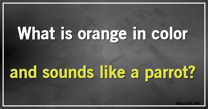 What is orange in color and sounds like a parrot?