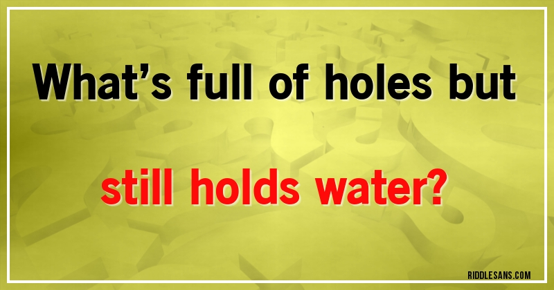 What’s full of holes but still holds water?